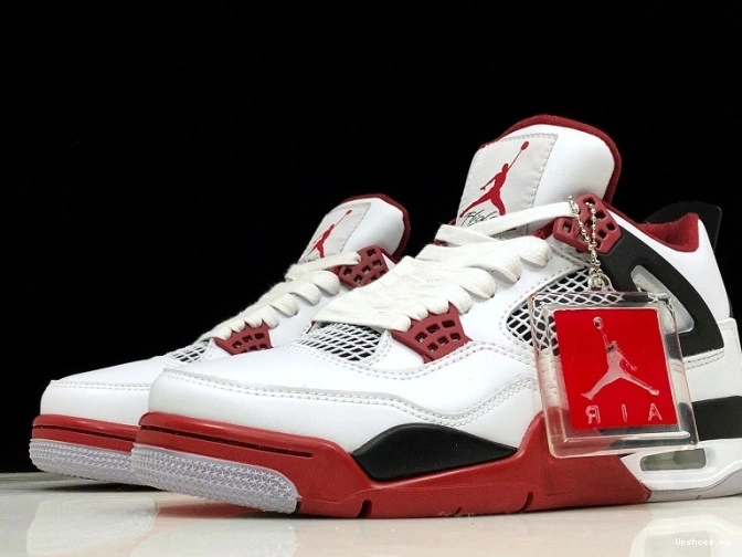 Fire 308497-160 Black White Red Men Air Jordan 4 0519